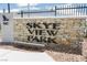 Community entrance sign for Skye View Park, constructed with stone and metal, adding a touch of elegance at 10415 Andele Ave, Las Vegas, NV 89166