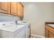 Functional laundry area features modern appliances and ample cabinet storage at 2021 Evansdale St, Henderson, NV 89052