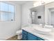 Bathroom features a vessel sink vanity, modern fixtures, and a walk-in shower with decorative tile at 2325 Windmill Pkwy # 1711, Henderson, NV 89074