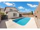 View of the pool and backyard of the home, showcasing the outdoor living space at 3428 Royal Calloway Ave, Las Vegas, NV 89141