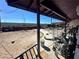 View of the unkept backyard from the covered patio at 3505 W Bonanza Rd, Las Vegas, NV 89107