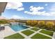 Beautiful pool and spa with manicured landscaping and mountain views at 440 Point Sur Ave, Las Vegas, NV 89138