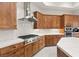 Modern kitchen features custom wood cabinetry, quartz countertops, and stainless steel range at 540 Regents Gate Dr, Henderson, NV 89012