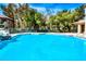 A refreshing outdoor pool with surrounding greenery provides relaxation and recreation at 5415 W Harmon Ave # 1119, Las Vegas, NV 89103