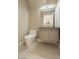 This powder bathroom features a vessel sink and modern vanity at 9004 Crystal Glass Dr, Las Vegas, NV 89117