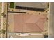 Aerial view of property showing roof, landscaping, and patio at 10158 Super Jovian St, Las Vegas, NV 89143