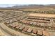 Aerial view showcasing a well-planned community with mountain views at 10158 Super Jovian St, Las Vegas, NV 89143