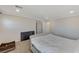 Neutral primary bedroom with a king bed, carpet, and lots of open space at 134 Lomita Heights Dr, Las Vegas, NV 89138
