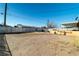 A large dirt area in backyard fenced with block and chainlink at 1805 Helen Ave, North Las Vegas, NV 89032