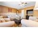 Charming living area showcases patterned wallpaper, modern entertainment setup, and comfortable seating, ideal for relaxation at 1805 Helen Ave, North Las Vegas, NV 89032