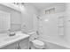 Bright bathroom with a shower-tub combo, vanity, and stylish modern fixtures at 3929 Torsby Pl # 3929, Las Vegas, NV 89119