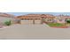 Beige single-story home featuring a spacious driveway, desert landscaping and a terracotta tile roof at 4322 Summers Shade St, Las Vegas, NV 89147