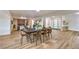 Open-concept living area with wood floors and fireplace at 8645 Edmond St, Las Vegas, NV 89139
