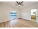 Bright main bedroom offering ample space, walk-out glass doors to backyard pool and a bathroom with double vanity at 8645 Edmond St, Las Vegas, NV 89139
