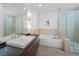 Modern bathroom featuring a soaking tub, separate shower, and double vanity at 900 Las Vegas Blvd # 903, Las Vegas, NV 89101