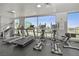 Well-equipped gym featuring cardio machines, weights, and expansive city views at 900 Las Vegas Blvd # 903, Las Vegas, NV 89101