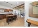 Modern kitchen area with a view and breakfast bar and stainless appliances at 900 Las Vegas Blvd # 903, Las Vegas, NV 89101