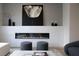 Modern linear fireplace with elegant decor and ambient lighting at 10261 Largo Sassetta Ct, Las Vegas, NV 89135