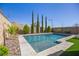 Beautiful pool with baja-step and manicured landscaping at 11826 Corenzio Ave, Las Vegas, NV 89138