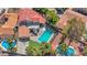 This aerial shot reveals a home with a sparkling pool and lush green yard, perfect for outdoor enjoyment at 1853 Heydon Ct, Henderson, NV 89014