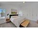 Main bedroom with vaulted ceiling, large windows, and a spacious closet at 1853 Heydon Ct, Henderson, NV 89014