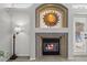 Detail of the fireplace with decorative tilework at 2163 Fountain Springs Dr, Henderson, NV 89074