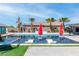 Stunning backyard pool features two sunbeds and umbrellas perfect for outdoor entertainment at 274 Chartan Ave, Las Vegas, NV 89183
