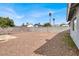 Fenced backyard featuring gravel landscaping and mature palm trees in the neighborhood at 537 Inness Ave, Henderson, NV 89011