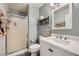 Well-appointed bathroom with a modern shower, vanity, and neutral color palette, creating a serene space for relaxation at 8228 Fritzen Ave, Las Vegas, NV 89131