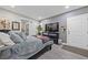 This bedroom features modern decor, and a door to the exterior at 9090 Josepine St, Pahrump, NV 89048