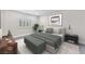 Serene bedroom with large window, neutral tones, stylish decor and plush bed, creating a relaxing retreat at 10955 Sospel Pl, Las Vegas, NV 89141