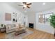 Inviting living room showcasing a ceiling fan, stylish decor, and cozy ambiance at 1701 E Katie Ave # 68, Las Vegas, NV 89119