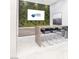 Modern meeting room with wall greenery, table with stools, modern light fixtures, and sleek decor at 232 Dog Leg Dr, Las Vegas, NV 89148