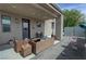Outdoor patio area featuring comfortable seating and stylish decor at 4830 E Comanche Dr, Pahrump, NV 89061