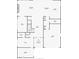 Detailed first floor plan showing dimensions of the kitchen, dining, living room, garage, den, and office at 5231 Iron River Ct, Las Vegas, NV 89135