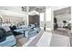 Bright living room with a comfortable sectional, views of the kitchen, and an open floor plan at 5231 Iron River Ct, Las Vegas, NV 89135