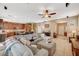 Inviting living space with an open layout connecting to the kitchen and dining area at 6470 Little Harbor Ct, Las Vegas, NV 89141