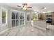 Eat-in kitchen with stainless steel appliances and sliding glass doors to the yard at 8528 Sierra Cima Ln, Las Vegas, NV 89128