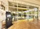 Building entrance with a valet request system, shiny marble floors, and gold door frames at 135 E Harmon Ave # 2916, Las Vegas, NV 89109
