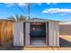 The storage shed has double doors for easy access at 1437 Price St, Henderson, NV 89011