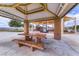 Covered picnic area with sturdy table and benches, providing a comfortable spot for outdoor dining and relaxation at 2853 Blythswood Sq, Henderson, NV 89044