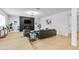 Stylish living room featuring modern furniture, plank floors, and a sleek fireplace at 3611 Valencia St, Las Vegas, NV 89121