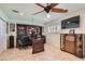 Well-appointed office with custom built-ins, large desk, and ample workspace at 3788 Forestcrest Dr, Las Vegas, NV 89121