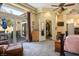 Bright main bedroom with outside access, walk-in closet, and a cozy sitting area at 4574 Sheri Lyn Ct, Las Vegas, NV 89121