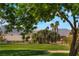 Picturesque golf course view featuring mature trees, mountain views, and well-manicured greens at 5433 Honey Mesquite Ln, Las Vegas, NV 89130