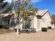 Single-story home with a tile roof, desert landscaping, and installed exterior window screens at 11031 Mission Lakes Ave, Las Vegas, NV 89134