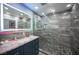 Modern bathroom featuring beautiful tile work and updated fixtures at 120 Chartan Ave, Las Vegas, NV 89183