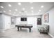 Game room featuring a pool table, TV, dart board, and contemporary furniture at 120 Chartan Ave, Las Vegas, NV 89183