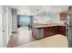 View of a spacious condo kitchen featuring stainless appliances and an open floor plan at 150 Las Vegas Blvd # 918, Las Vegas, NV 89101