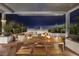 Rooftop terrace featuring dining area and city views, perfect for elegant outdoor living at 150 Las Vegas Blvd # 918, Las Vegas, NV 89101